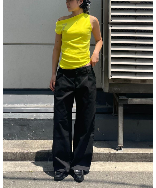 Oriens JOURNAL STANDARD(オリエンス ジャーナルスタンダード)の「アシンメトリーTシャツ(Tシャツ/カットソー・レディース・ブルー系その他/スミクロ/イエロー・FREE)」の12枚目の写真