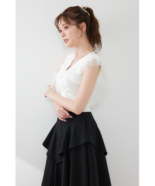 rienda(リエンダ)の「ノースリフリルチュールニットカーディガン 夏服(ニット/セーター・レディース・ブラック/ピンク/ホワイト・FREE)」の16枚目の写真