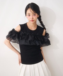 フラワーオフショルトップス