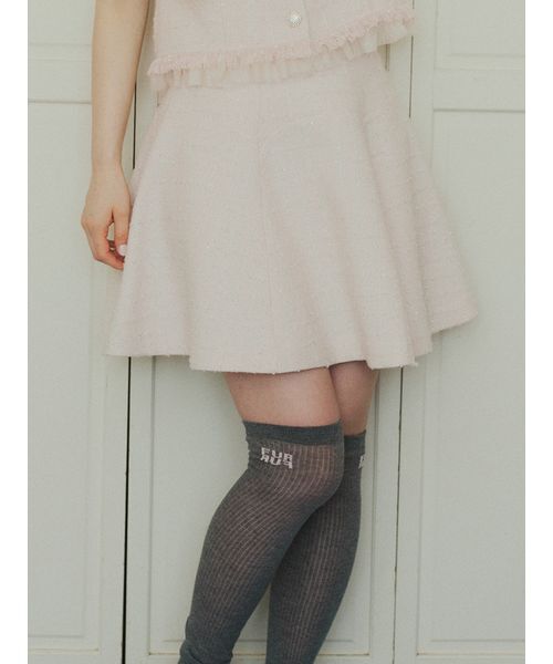 FURFUR(ファーファー)の「ファンシーツイードフレアミニスカート(スカート・レディース・ブラック/アイボリー/ピンク・F)」の1枚目の写真
