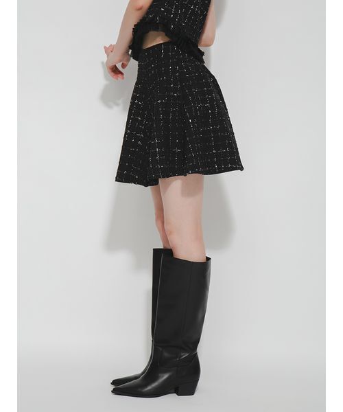 FURFUR(ファーファー)の「ファンシーツイードフレアミニスカート(スカート・レディース・ブラック/アイボリー/ピンク・F)」の11枚目の写真