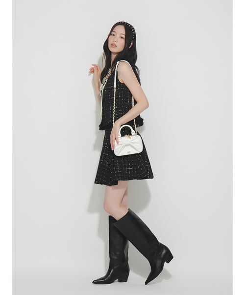 FURFUR(ファーファー)の「ファンシーツイードフレアミニスカート(スカート・レディース・ブラック/アイボリー/ピンク・F)」の16枚目の写真