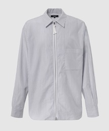 COTTON STRIPE ZIP-UP SHIRTS