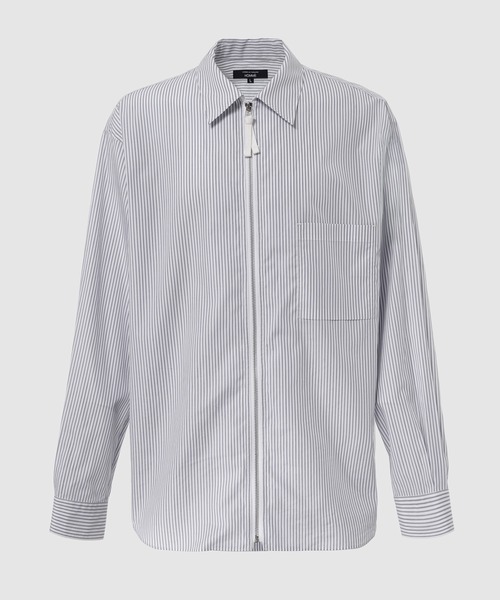 COTTON STRIPE ZIP-UP SHIRTS — хлопковая рубашка на молнии в полоску