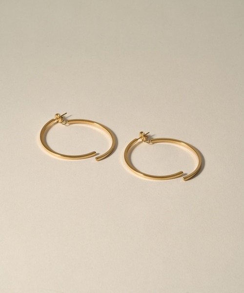 novice（ノーヴィス）の「【novice】Slim Hoop Pierce［Stainless］（ピアス（両耳用）・レディース・ゴールド/シルバー・FREE）」の2枚目の写真