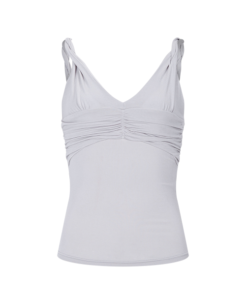 PLEASENOFOLLOW(プリーズノーフォロー)の「Shell Shirring Sleeveless Top (Light Grey)(Tシャツ/カットソー・レディース・その他・FREE)」の6枚目の写真