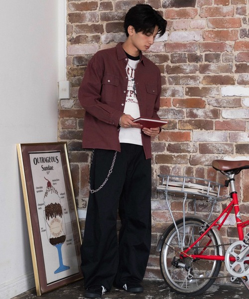 WEGO(ウィゴー)の「WEGO/【26年秋冬新作】カラーデニムシャツ(シャツ/ブラウス・メンズ・レッド系その他/ブラック系3・LARGE/MEDIUM)」の13枚目の写真