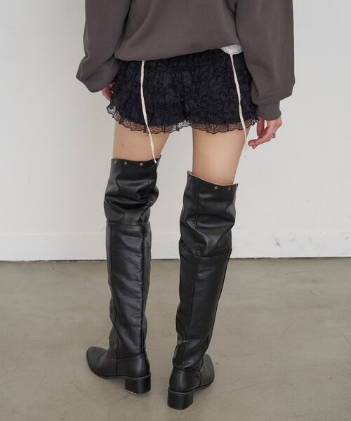 WHO'S WHO gallery（フーズフーギャラリー）の「【26AW LOOK掲載品番】2WAYボアカフロングブーツ（ブーツ・レディース・ブラウン/ブラック・MEDIUM/X-LARGE/LARGE）」の15枚目の写真