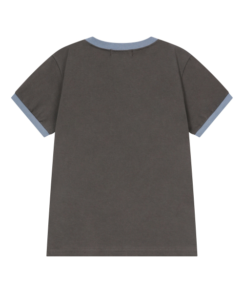 MUCENT(ムセント)の「ラブリッツ ミニハートロゴ リンガー半袖Tシャツ (2カラー)(Tシャツ/カットソー・レディース・バーガンディー/チャコール・FREE)」の4枚目の写真
