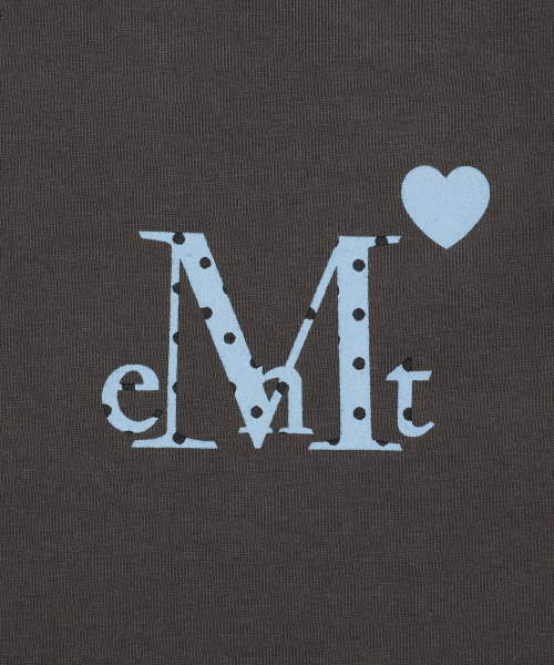 MUCENT(ムセント)の「ラブリッツ ミニハートロゴ リンガー半袖Tシャツ (2カラー)(Tシャツ/カットソー・レディース・バーガンディー/チャコール・FREE)」の5枚目の写真