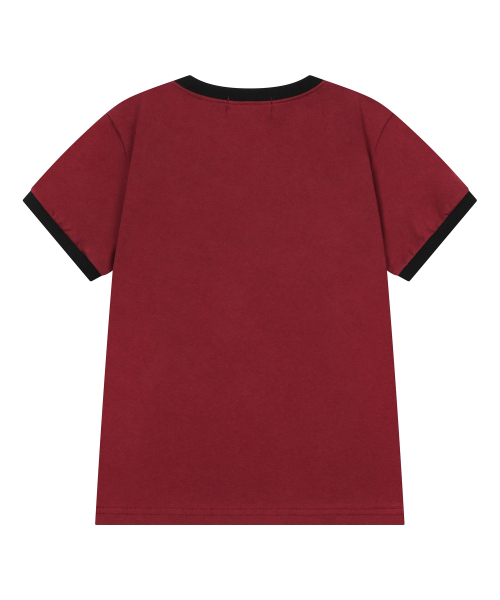 MUCENT(ムセント)の「ラブリッツ ミニハートロゴ リンガー半袖Tシャツ (2カラー)(Tシャツ/カットソー・レディース・バーガンディー/チャコール・FREE)」の8枚目の写真
