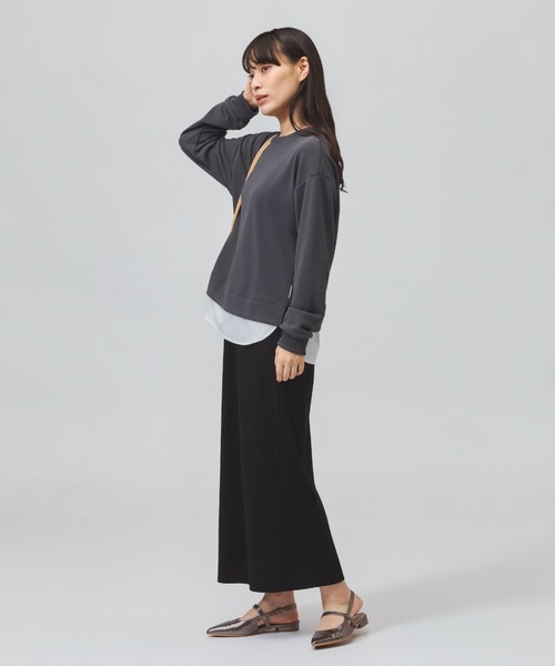 TIGORA（ティゴラ）の「ティゴラ TIGORA 薄手スウェットレイヤードロングTシャツ（スウェット・レディース・ライラック/チャコールグレー/ライトベージュ・L/M/S/XL）」の10枚目の写真