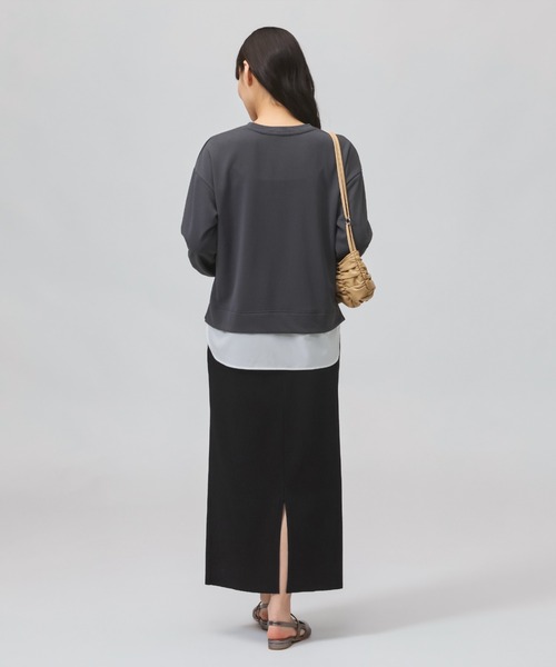 TIGORA（ティゴラ）の「ティゴラ TIGORA 薄手スウェットレイヤードロングTシャツ（スウェット・レディース・ライラック/チャコールグレー/ライトベージュ・L/M/S/XL）」の11枚目の写真