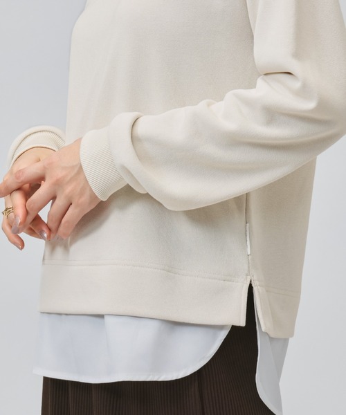 TIGORA（ティゴラ）の「ティゴラ TIGORA 薄手スウェットレイヤードロングTシャツ（スウェット・レディース・ライラック/チャコールグレー/ライトベージュ・L/M/S/XL）」の22枚目の写真