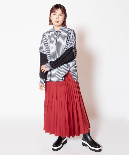 OSMOSIS(オズモーシス)の「変形プリーツスカート(スカート・レディース・レッド/ブラック/ブラックミックス・ONE SIZE)」の17枚目の写真