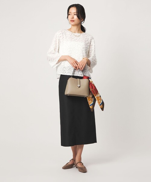 green label relaxing(グリーンレーベルリラクシング)の「レオパード カット ジャガード ブラウス(シャツ/ブラウス・レディース・オフホワイト/ブラック・FREE)」の5枚目の写真