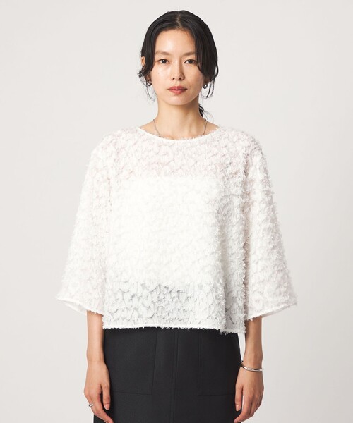 green label relaxing(グリーンレーベルリラクシング)の「レオパード カット ジャガード ブラウス(シャツ/ブラウス・レディース・オフホワイト/ブラック・FREE)」の10枚目の写真
