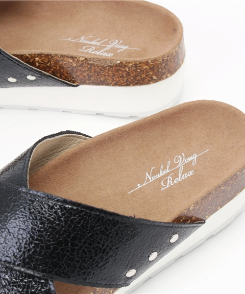 Noubel Voug Relax（ヌーベルヴォーグリラックス）の「ホワイトソール　スポーツペタンコサンダル（サンダル・レディース・ブラック/シャンパン/ホワイト/ゴールド/シルバー・M/LL/S/L）」の14枚目の写真