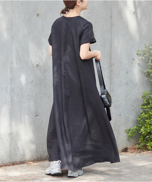 JOURNAL STANDARD(ジャーナルスタンダード)の「《追加》 リネンハーフスリーブマキシフレアワンピース(ワンピース・レディース・ピンク・40)」の13枚目の写真