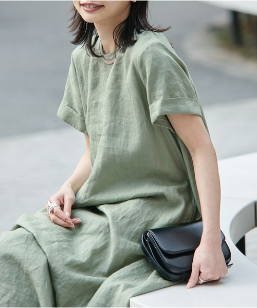 JOURNAL STANDARD(ジャーナルスタンダード)の「《追加》 リネンハーフスリーブマキシフレアワンピース(ワンピース・レディース・ピンク・40)」の20枚目の写真