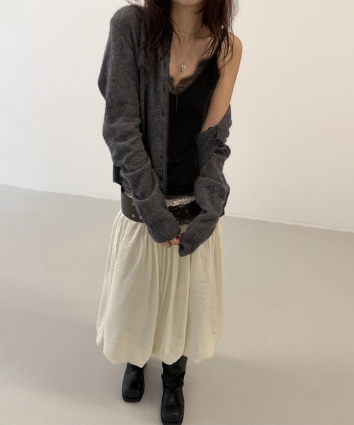 Girly Doll(ガーリードール)の「レーストリムVネックキャミソール(キャミソール・レディース・ホワイト/ブラック/ダークグレー・FREE)」の7枚目の写真