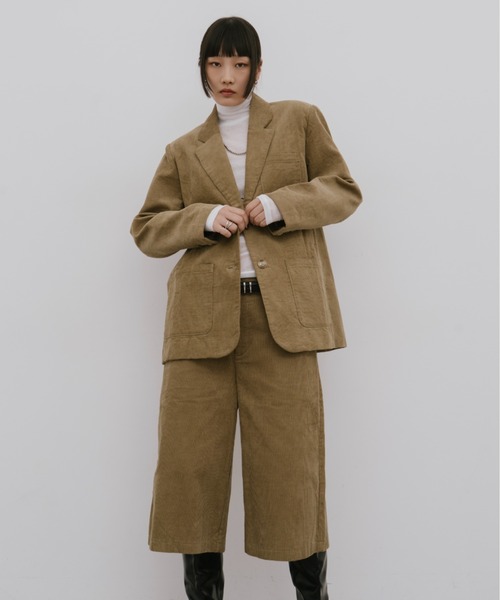 HANNE(アン)の「コーデュロイテーラードジャケット(テーラードジャケット・レディース・ネイビー/ベージュ・S/M)」の16枚目の写真