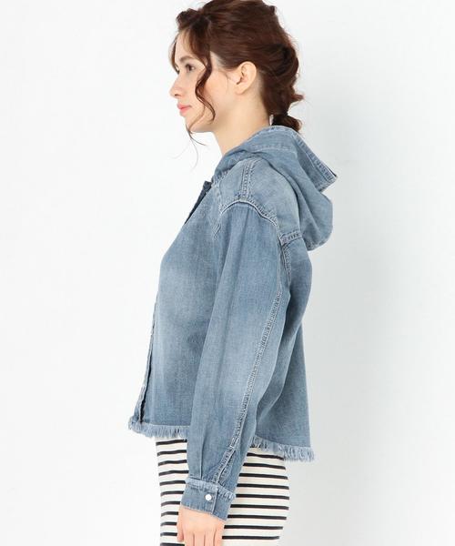 Another Edition（アナザーエディション）の「デニムフードシャツ/AEBC DNM HOOD SHT◆（シャツ/ブラウス・レディース・ライトブルー/オフホワイト・FREE）」の10枚目の写真