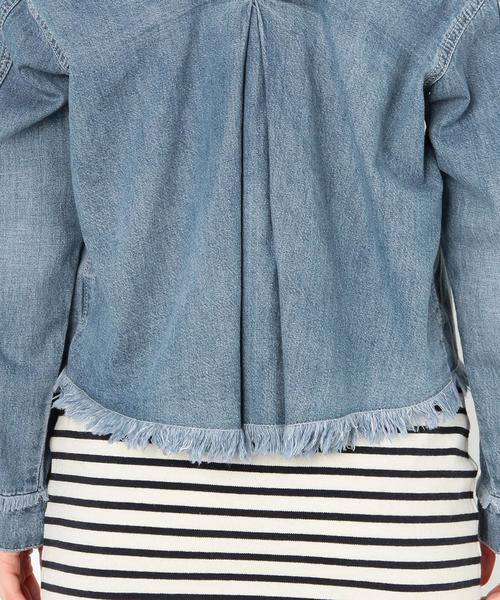 Another Edition（アナザーエディション）の「デニムフードシャツ/AEBC DNM HOOD SHT◆（シャツ/ブラウス・レディース・ライトブルー/オフホワイト・FREE）」の8枚目の写真