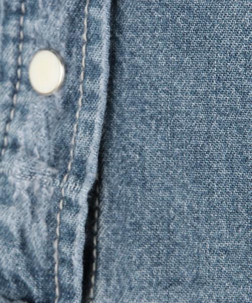 Another Edition（アナザーエディション）の「デニムフードシャツ/AEBC DNM HOOD SHT◆（シャツ/ブラウス・レディース・ライトブルー/オフホワイト・FREE）」の13枚目の写真