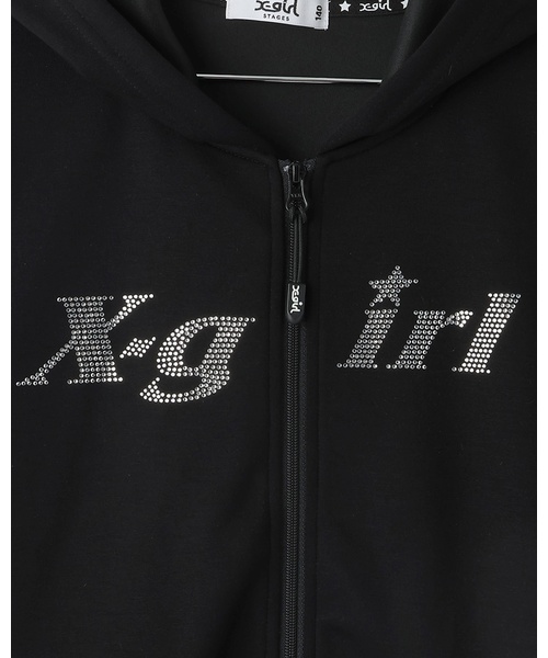 X-girl Stages(エックスガールステージス)の「短丈総柄パーカ(パーカー・キッズ・ピンク/カーキ/ブラック・130cm/100cm/90cm/140cm/110cm/120cm)」の16枚目の写真