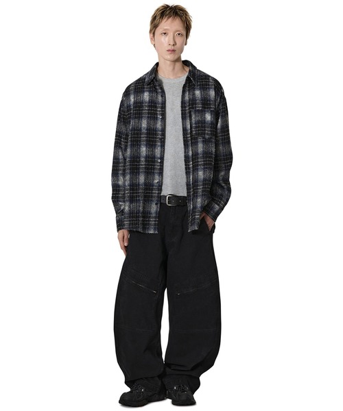 Openyard(オープンヤード)の「『Openyard/オープンヤード』DUST CHECK SHIRT/ダストチェックシャツ(シャツ/ブラウス・メンズ・ブラック・M/L)」の3枚目の写真
