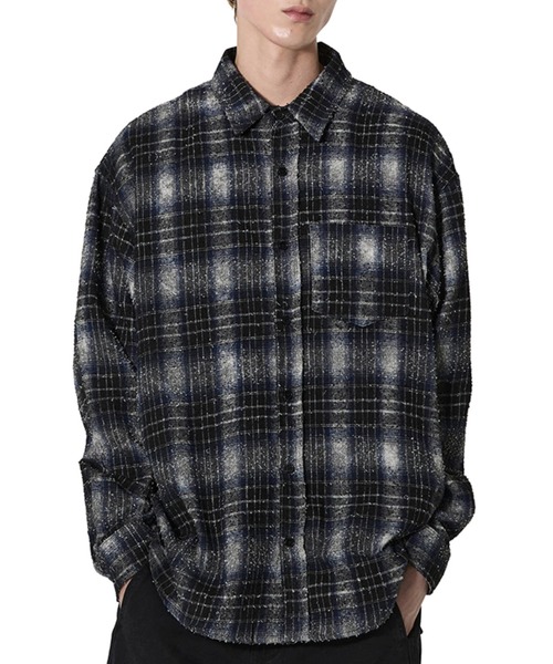 Openyard(オープンヤード)の「『Openyard/オープンヤード』DUST CHECK SHIRT/ダストチェックシャツ(シャツ/ブラウス・メンズ・ブラック・M/L)」の2枚目の写真