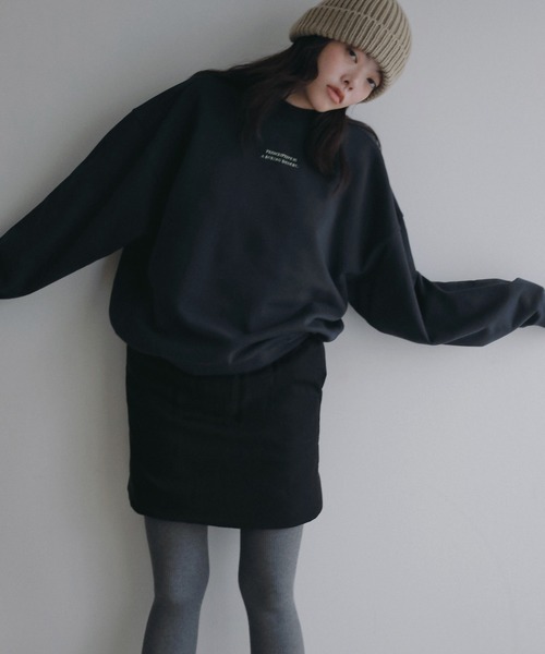 anuke（アンヌーク）の「Embroidery Over Sweat（スウェット・レディース・ネイビー/ブラウン/グレー・FREE）」の3枚目の写真
