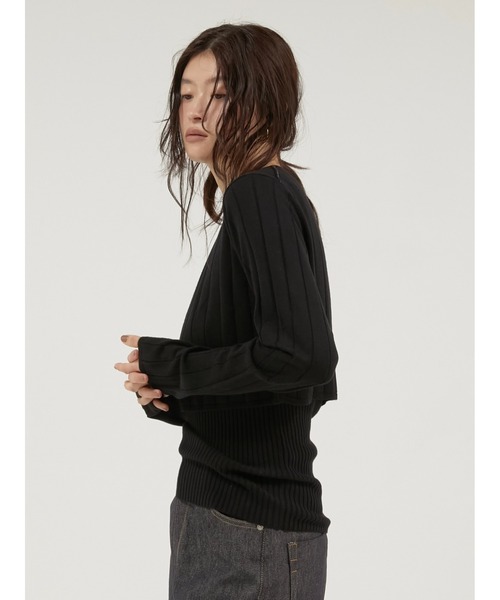LA PEAU DE GEM(ラポドゥジェム)の「【 LA PEAU DE GEM 】 antipilling two piece knit / アンチピリング2pニット(ニット/セーター・レディース・ブラック/ブラウン/グリーン・FREE)」の21枚目の写真