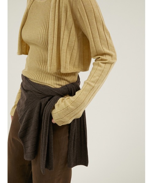 LA PEAU DE GEM(ラポドゥジェム)の「【 LA PEAU DE GEM 】 antipilling two piece knit / アンチピリング2pニット(ニット/セーター・レディース・ブラック/ブラウン/グリーン・FREE)」の5枚目の写真
