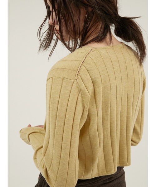 LA PEAU DE GEM(ラポドゥジェム)の「【 LA PEAU DE GEM 】 antipilling two piece knit / アンチピリング2pニット(ニット/セーター・レディース・ブラック/ブラウン/グリーン・FREE)」の6枚目の写真