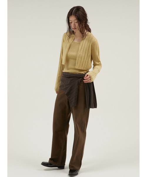 LA PEAU DE GEM(ラポドゥジェム)の「【 LA PEAU DE GEM 】 antipilling two piece knit / アンチピリング2pニット(ニット/セーター・レディース・ブラック/ブラウン/グリーン・FREE)」の11枚目の写真