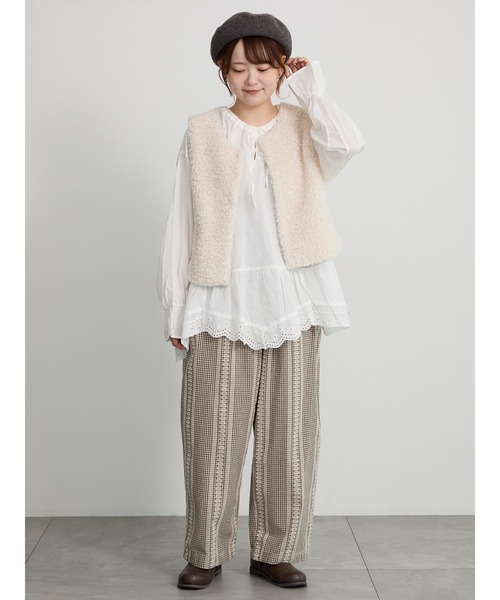 Samansa Mos2(サマンサ モスモス)の「ギンガムジャカードストレートパンツ(その他パンツ・レディース・ブラック/チャコール/ブラウン・F)」の3枚目の写真