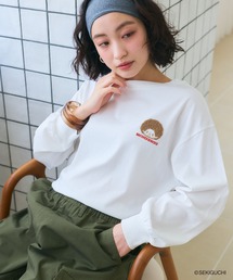 【モンチッチ】ワンポイント刺繍ロンT