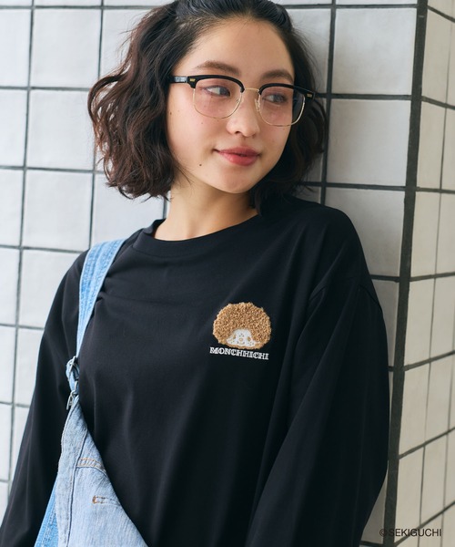 cross marche(クロスマルシェ)の「【モンチッチ】ワンポイント刺繍ロンT(Tシャツ/カットソー・レディース・オフホワイト/ブラック/ダークグリーン・L/M/LL)」の13枚目の写真