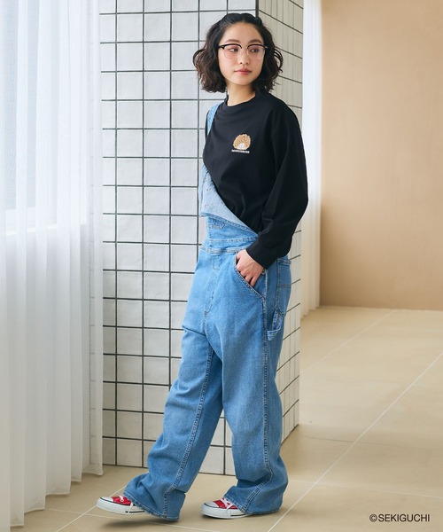 cross marche(クロスマルシェ)の「【モンチッチ】ワンポイント刺繍ロンT(Tシャツ/カットソー・レディース・オフホワイト/ブラック/ダークグリーン・L/M/LL)」の18枚目の写真