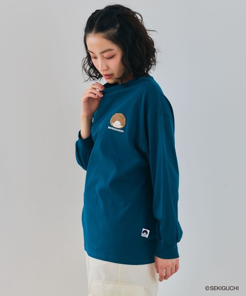 cross marche(クロスマルシェ)の「【モンチッチ】ワンポイント刺繍ロンT(Tシャツ/カットソー・レディース・オフホワイト/ブラック/ダークグリーン・L/M/LL)」の22枚目の写真