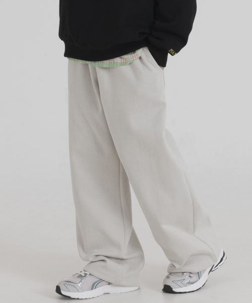 PIANER KIDS(ピアネールキッズ)の「ストリングワイドヘビースウェットパンツ(ライトベージュ)(スウェットパンツ・レディース・ライトベージュ・S(120-130cm)/M(130-140cm)/L(140-150cm)/XL(150-160㎝))」の3枚目の写真