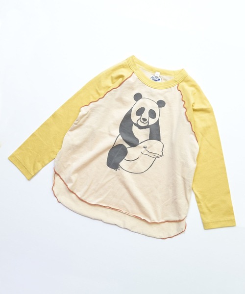 JIPPON(ジポン)の「【JIPPON/日本製】パンダメローカットソー(Tシャツ/カットソー・キッズ・イエロー/グリーン/レッド/ブラック・80/90/100/110/120)」の3枚目の写真