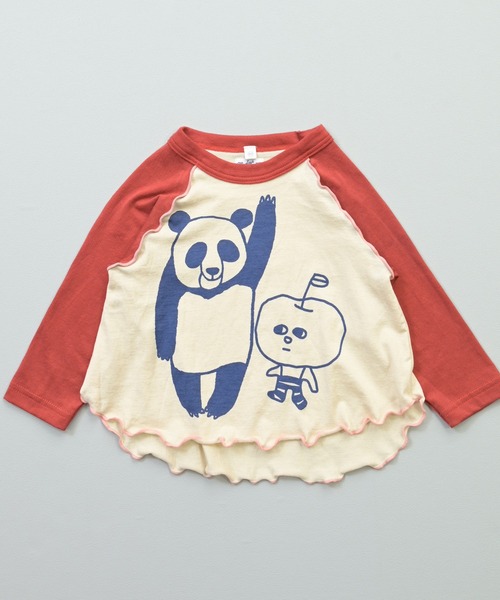 JIPPON(ジポン)の「【JIPPON/日本製】パンダメローカットソー(Tシャツ/カットソー・キッズ・イエロー/グリーン/レッド/ブラック・80/90/100/110/120)」の5枚目の写真
