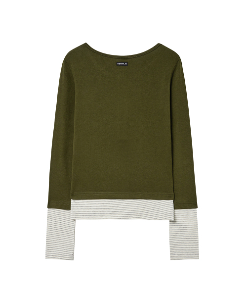 RENSE(レンセ)の「Layered Button Tee Khaki(Tシャツ/カットソー・レディース・その他・OS)」の4枚目の写真