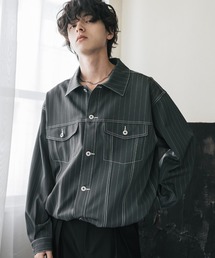 Rocky Monroe（ロッキーモンロー）の「ショート丈ピンストライプジャケット 短丈シャツジャケット（その他アウター）」