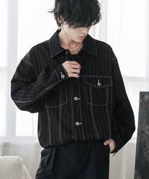 Rocky Monroe（ロッキーモンロー）の「ショート丈ピンストライプジャケット 短丈シャツジャケット（その他アウター）」