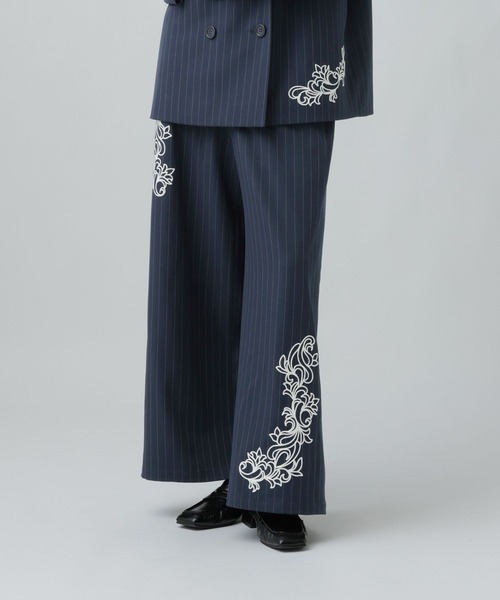 LEPSIM(レプシィム)の「《UN STANDARD by LEPSIM》チェーン刺繍ストライプパンツ 1051940(その他パンツ・レディース・ネイビー/グレー・FREE)」の15枚目の写真