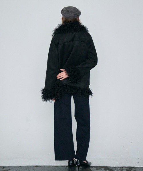 Rohwel(ローウェル)の「Volume Fur Mouton Coat / ボリュームファームートンコート(ムートンコート・レディース・ブラック/ブラウン/ベージュ・FREE)」の6枚目の写真